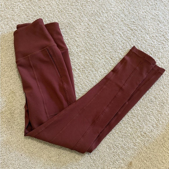 NWOT Free People Movement Ruffle Me Up Leggings Brown Nutmeg size XS - Picture 4 of 6